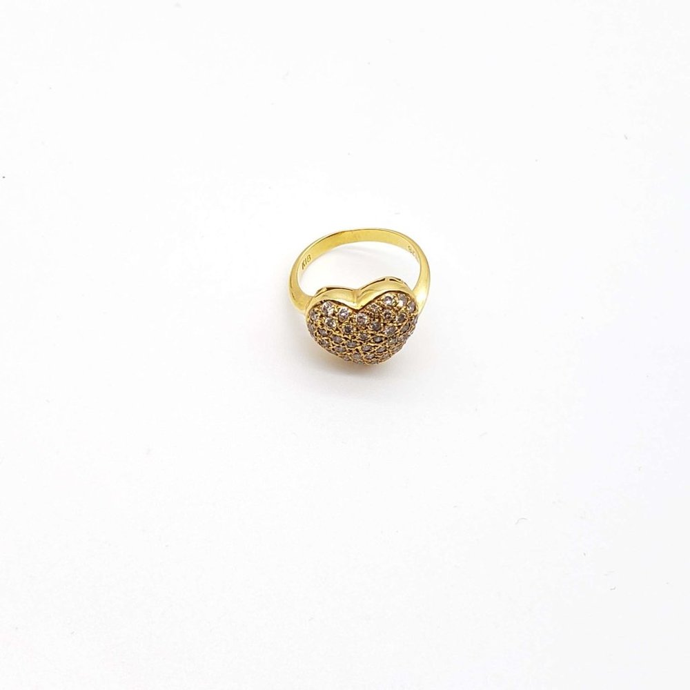 100% Authentic Jewelry Ring Heart Diamond 0.78ct 18k Yellow Gold - Picture 4 of 8